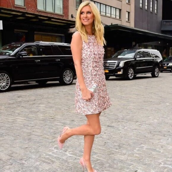 ALICE AND OLIVIA Lindsey ROSE GOLD 3D Embellished MINI DRESS 8 NWT - Picture 10 of 16